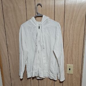 Eddie Bauer Women’s Full Zip Graphic Hoodie White Size XL